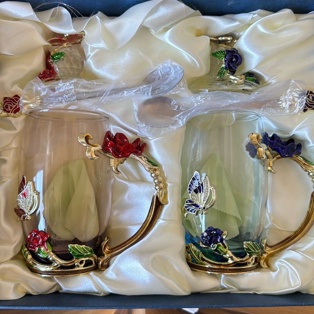 Brew To A Tea Glass Mugs (TWO)